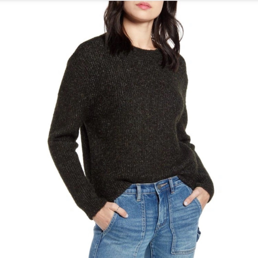 BP. Rainbow Marl Sweater In Black With Poly Rainbow Size Medium